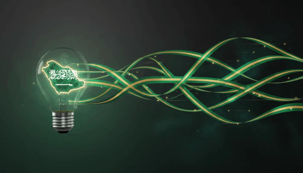 bulb with saudi filament to waves going outward